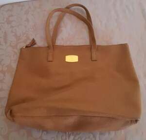 Joy Mangano Zipper Genuine Leather Tote & RFID Wallet Clutch with Strap